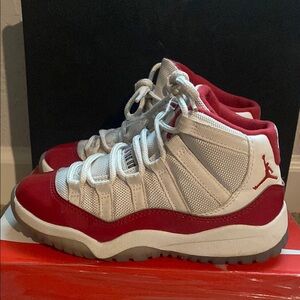 Air Jordans 11…Kids Red and White Sneakers